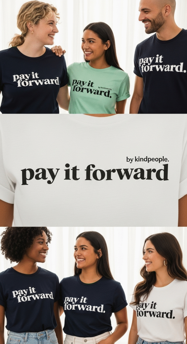 pay it forward tee | by kindpeople. | white, charcoal blue or lime green