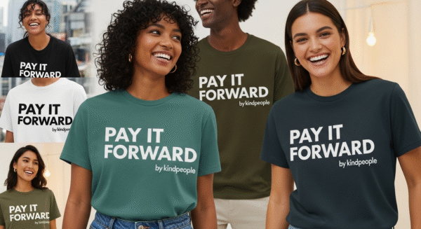 pay it forward tee | by kindpeople. | white, charcoal blue or lime green