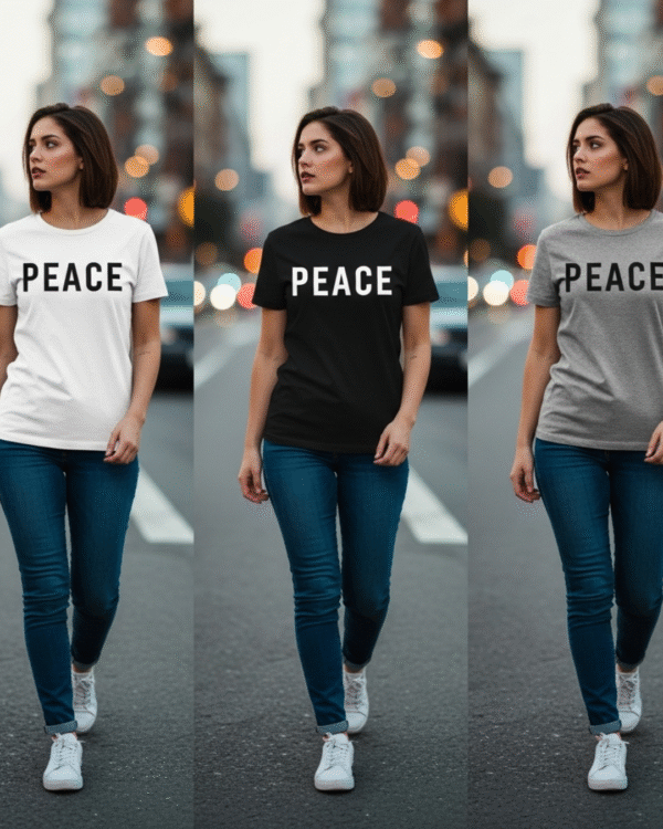 peace [bold] regular fit | unisex tee | by kindpeople. | white | grey | black